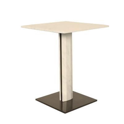China Quadrado mesa de ponta de aço inoxidável / mesa lateral de mármore pequeno à venda