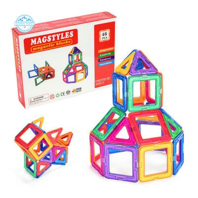 China DIY Building Brick 46 PCS Educational Toys Magnet Building Block Magnetic 3D Building Blocks Set for sale