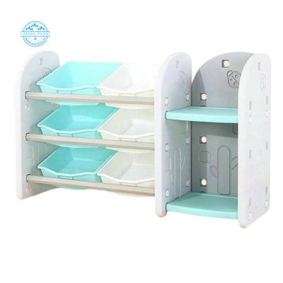 China A06201C 2021 Modern Custom Sell Functional Plastic Children Toy Storage Rack and Book Shelves Wholesale for sale