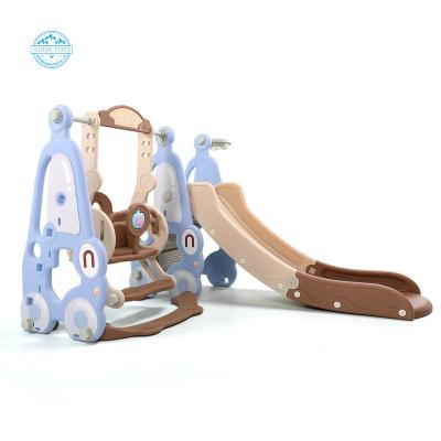 China A01207 Non-Toxic 3 in 1 Indoor Toddler Playground Sliding Slide for Kids Baby Plastic Slide Swing Set for sale