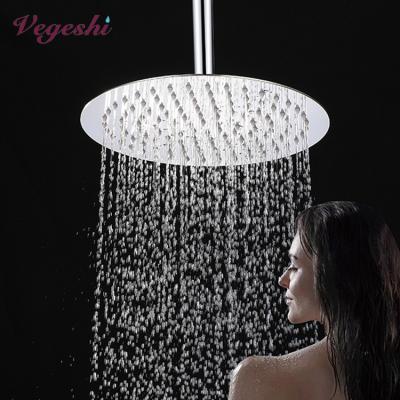 China Without Switch Vegeshi 8 Inch 304 Stainless Steel Rain Shower Head Hot Cold Water Mixer Concealed Shower Set Bathroom Accessories for sale
