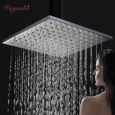 China Squareless Luxury Matte Black Shower Head For Bathroom Brass Shower Set, 12 Inch Tall Bathroom Faucet Chrome Spa Shower Head for sale