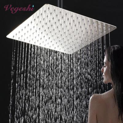 China No Diverting Vegeshi Rain Brushed Nickel Shower Head - 12 Inch Tall Rainfall Bathroom Shower Head Made Of 304 Stainless Steel for sale