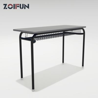 China Height Can Be Double Seats Adjustable Wooden High School Students Ergonomic Study Table And Chairs for sale