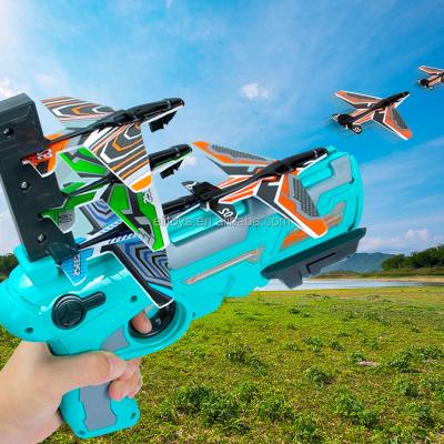 China 2021 Hot New EVA Toy - Catapult Airplane, One-Click Ejection Model Foam Airplane Shooting Game Toy For Kids for sale