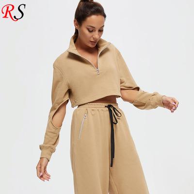 China Wholesale New Fashion Anti-wrinkle Logo Sexy Long Sleeve Women Ladies Custom Designer Crop Tops for sale