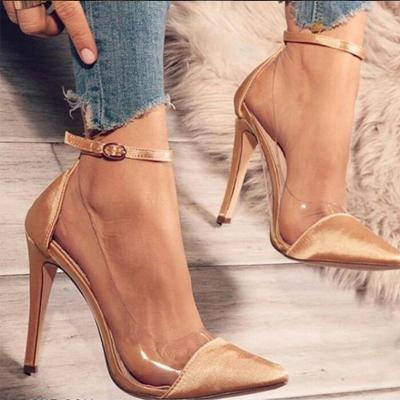China Wholesale High Quality Fashion Trend High Heel Shoe Summer Spring PVC Style Girls Buckles Pumps Unit Autumn for sale