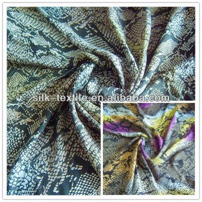 China Simple snake pattern printed silk fabric for sale