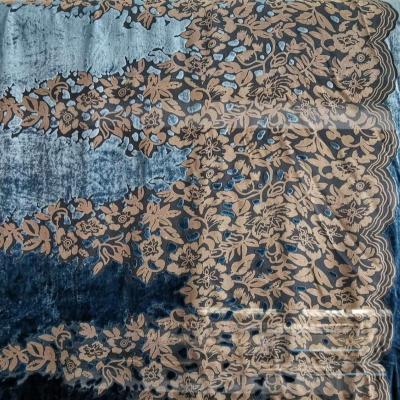 China Print and Back Print of Burnout and Toast Visco Velvet Silk Fabric for sale