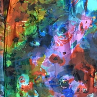 China Devour Burnout Visco Satin Chifion Silk Fabric for sale