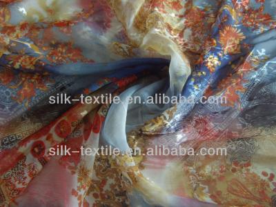 China Burnout Visco Satin Silk Fabric for sale