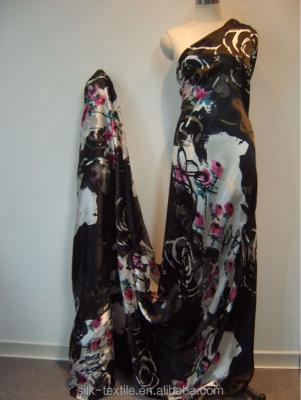 China Toast Printing And Toast Visco Satin Silk Fabric for sale