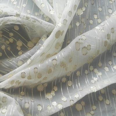 China Jacquard silk jacquard with metallic gold lurex chiffion fabric for sale