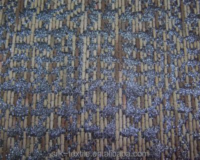 China Poly Jacquard Cotton Brocade Fabrics With Silver Metallic for sale