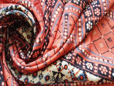 China Simple Digital Printing Raw Silk Noil Silk Poplin Fabric for sale