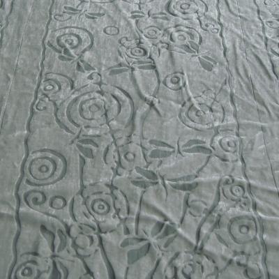 China Grayish Long Burnout Visco Rayon Velvet Silk Scarf For DIY Hand Painting for sale