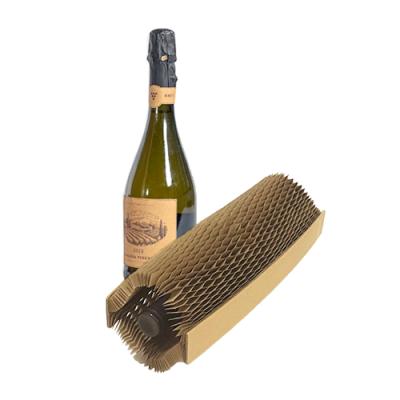 China Handmade Cardboard Corrugated Honeycomb Protective Sleeve Packaging For Wine Glass Bottle for sale