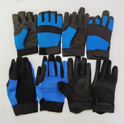 China CE UKCA Anti-Slip PPE Certificated Work Mechanics Gloves UK EU Market Three Finger Author Web Fingerless Grip Performance for sale