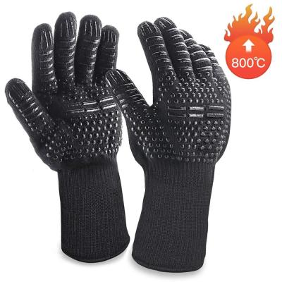 China Outer layer toyan yarn + double sided silica gel + heat resistant tc/cotton gloves/BBQ gloves for sale
