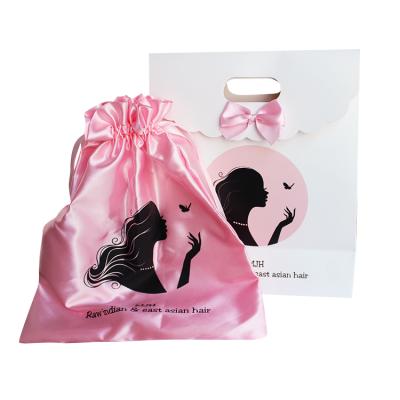 China Recycled Materials Yilucai Logo Printed Silk Bags Custom Made For Hair Silk Bags For Wigs Hair Packaging Bags for sale