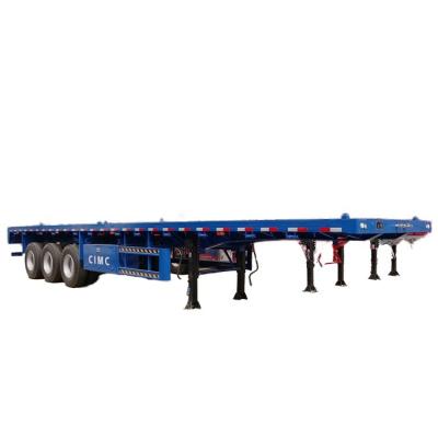 China 3-Axle Flatbed Semi-Trailer Steel Container Skeleton Truck Trailer for sale