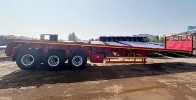 China China 3 Axle 20ft 40ft Container Trailer Cargo Flat Bed Flatbed Semi Trailer With Container Lock for sale