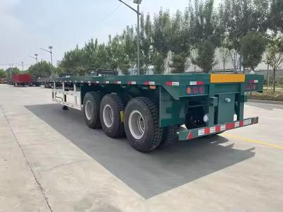 China 30 40 50 Ton 2 3 4 Axles Flatbed Semi Truck Container Trailer 48 Ft 40 Ft 20 Ft Flatbed Trailer for Sale for sale