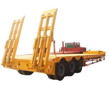 China Customizable Steel Three And Four Axis CIMC Lowbed Semi-Trailer Truck Trailers for sale