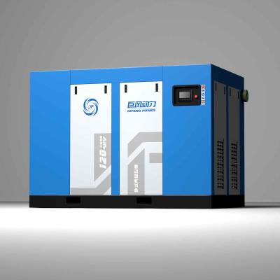 China IP65 Compresor de tipo tornillo de dos etapas de accionamiento directo 90KW 120HP refrigerado por líquido en venta