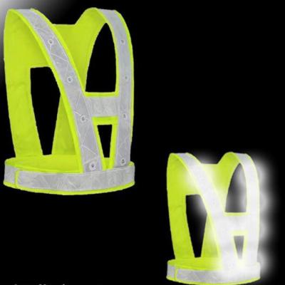 China Sanitation LED Reflective Traffic Light Emitting PPE Safety Wear Vest for sale