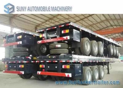 China 3 árboles 40 pies del envase del plano de remolque semi, cargan 50 toneladas en venta