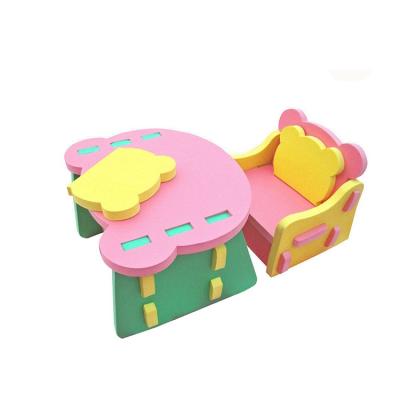 China 2021 Modern New Anti-fall Thickening EVA Environmental Cartoon Pattern Puzzle Toy Children Table Chair for sale
