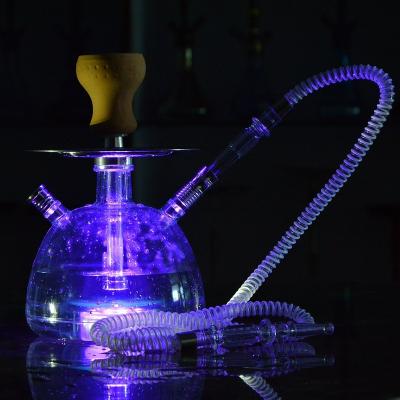 China Hookah Shisha Smoking Portable Round Acrylic Low Hookah Led Light Nargile Shisha Hookah With Logo Tabacco Shisha Custom Hookah for sale