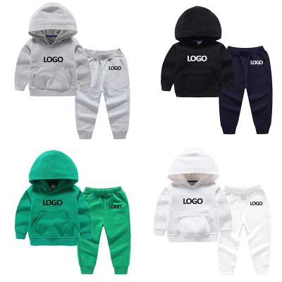 China Casual Colorful Kids Clothes Autumn Long Sleeve Cotton Hooded Pullover Kids Outfits Tracksuit Toddler Wears Toddler Boy Sweatsuit for sale