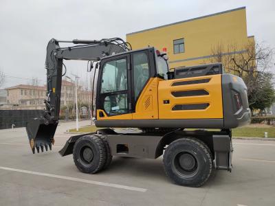 China Mini Log Grapple Wheel Backhoe Excavator 0.6cbm To 0.8cbm For Municipal Engineering en venta