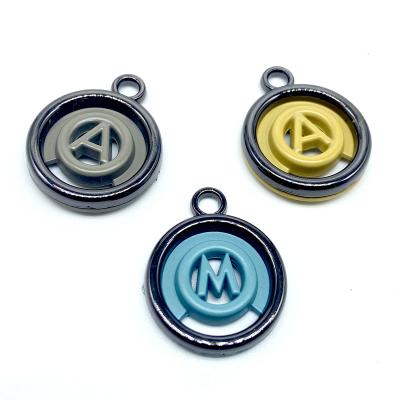China Custom Creative High Quality Nickel Free Metal Letter Logo Metal Puller Engraved Custom Engraved Zipper Puller Slider Zippers & Accessories For Apparel for sale
