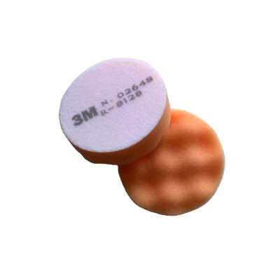 China 3 Inch Polyester Sponge Border Supply 80 Mm Orange Wave Sponge 3m Polishing Pad Polishing Pad r-8128 for sale