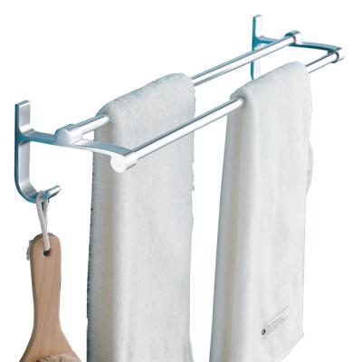 China With Hook 2021 Hot Selling Towel Rack Free Punch Bathroom Towel Lever 40cm Porous Aluminum Double Space Custom Size For Bathroom for sale