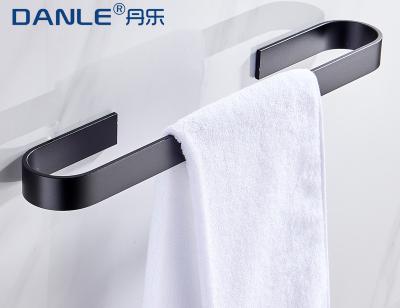 China With Hook 2021 Hot Sale Bathroom 25CM 45cm 60cm Wall Mounted Accessories Aluminum Wall Mounted Installation Black Towel Rack for sale
