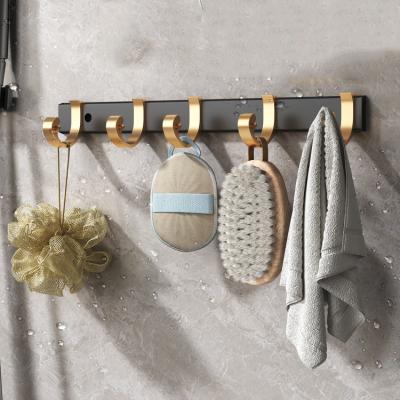 China 2021 Hot Selling Drop Shipping Modern Design Classic Custom Space Wall Hook Kitchen Rack Aluminum Multifunctional Hanger for sale