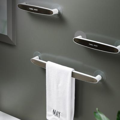China With Hook 2021 Hot Selling Towel Rack Free From Puncture Nordic Simple Creative Suction Bathroom Towel Rack Wall Mounted Rack For Bathroom for sale