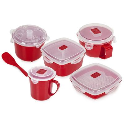 China 2023 Productos 5 piezas Set de vapor de microondas en material PP con color personalizado en venta