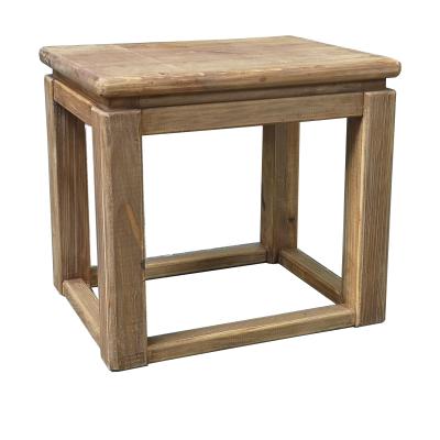 China Wholesale Factory Price Solid Wood Recycled Living Room Side Square Coffee Table Solid Wood Bed Sidetable for sale