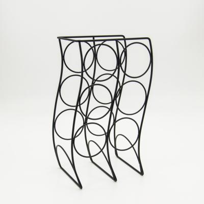 China Customized Viable Free Standing Modern 6 Bottle Countertop Metal Steel Wine Rack Wine Rack for sale