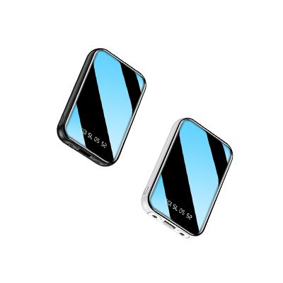 China Small Capacity Phone Accessories Power Bank Mini Full Screen 10000mAh Powerbank 5V 2.1A High Fast Charging Outputs Dual for sale