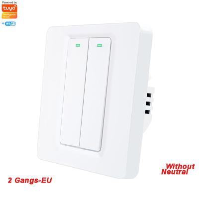 China Tuya Smart Home Smart WiFi Switch 1/2/3/4 Strip Light Wall Switch 1/2/3/4 Single Strip Live Wire Without Neutral Smart ABS+PC Material V0 Switch for Alex for sale