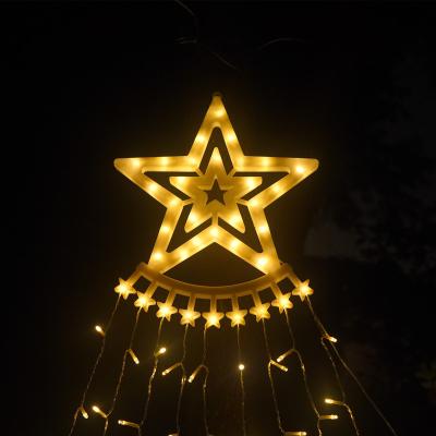 China Hanging Mood Tree Light Outdoor Garden Atmosphere Remote Control Party Light LED Solar Christmas Waterfall Lights Party Solar Light for sale
