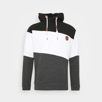 China Anti-Shrink Custom Own Logo Men Cotton Color Block Pullover Hoodie DIY OEM Customized for sale