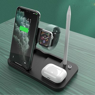 China Universal 3 in 1 Wireless Charger Clock Led Display 15w Digital Fast Alarm Clock Charging Wireless Charger for sale