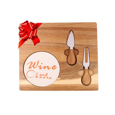 China Viable Marble and Wooden Kitchen Knife Cutting Chop Board Cheese Board Gift Set for sale